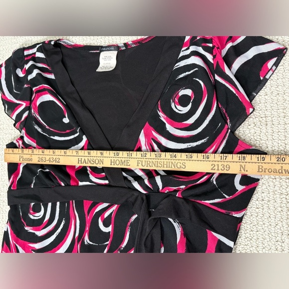 Vintage Maurices XL Y2K Babydoll Tie Waist Whimsigoth Artsy Black Hot Pink White - Picture 6 of 8